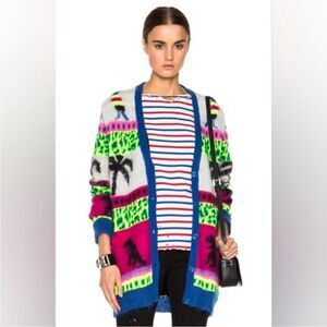 Saint Laurent Mohair Dino Surf Sound Hedi Slimane SS 16 Sweater Cardigan Luxury